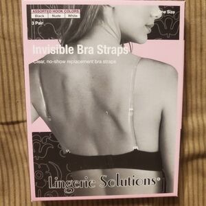 Lingerie Solutions Invisible Bra Straps & 4 Hook Bra Extenders, One Size, Multi